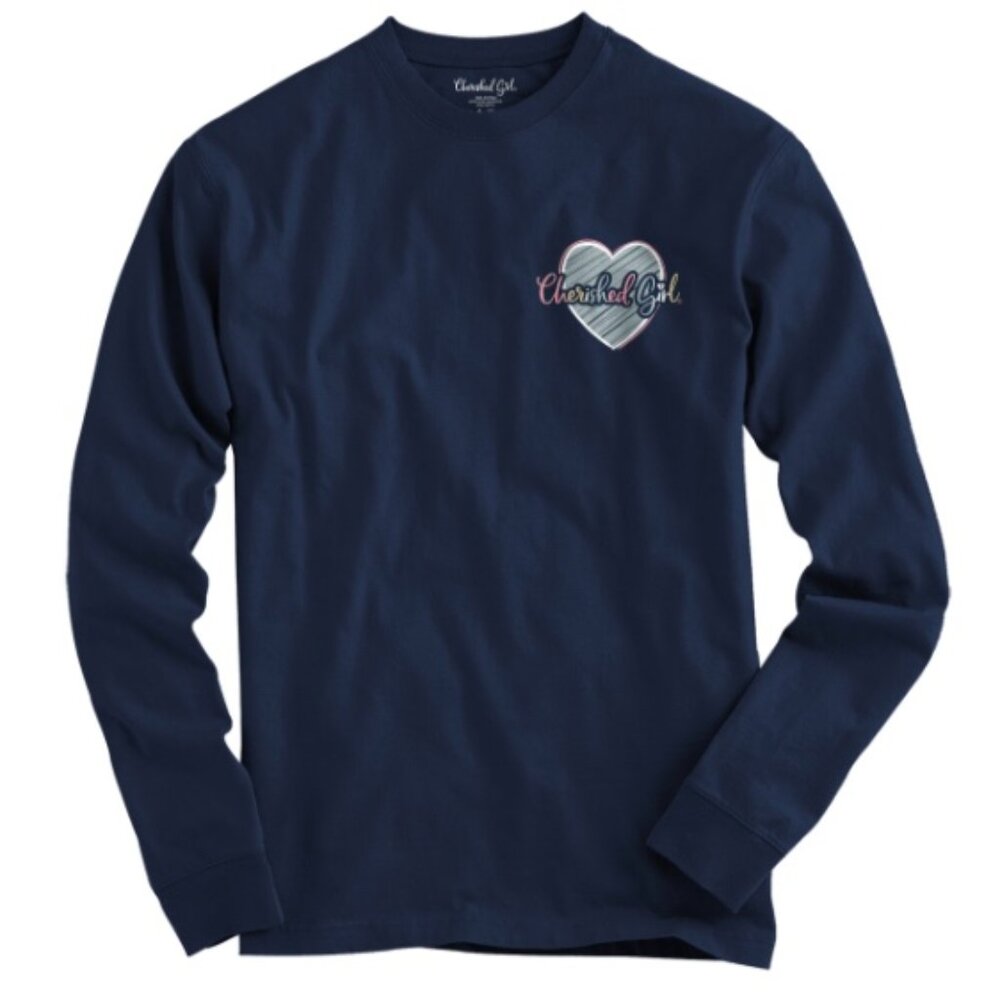Kerusso Cherished Girl Women's Long Sleeve T-Shirt - "Happy Is She" - NEW - Picture 3 of 5